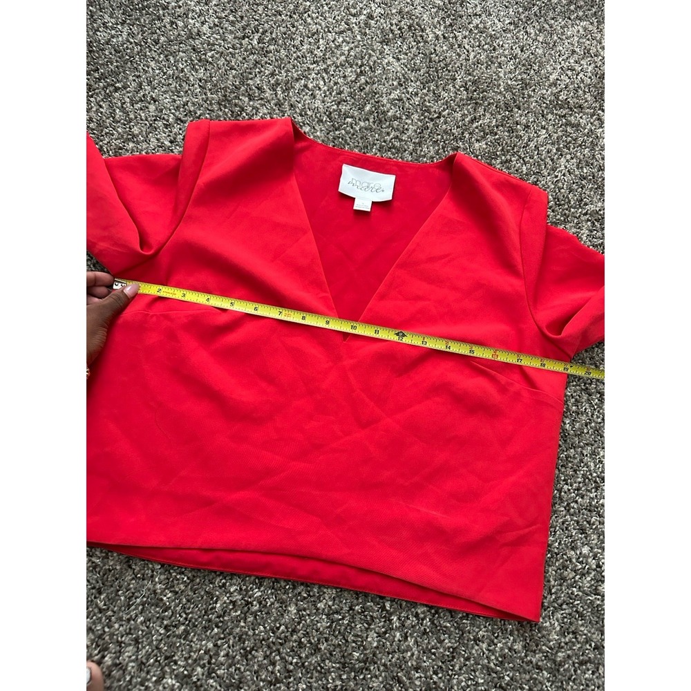 Mare Mare x Anthropologie Red Veronica Cape Blouse Top Size Small V-Neck - Picture 7 of 10